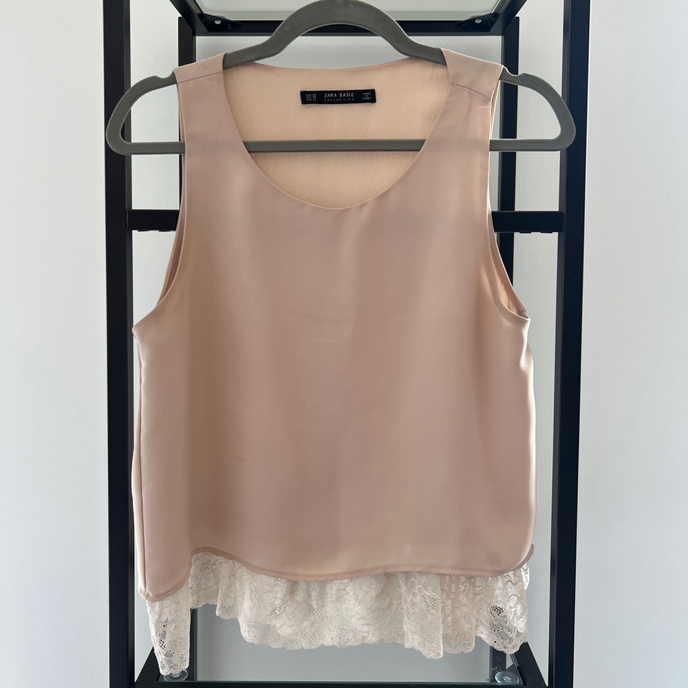 Zara Dust Pink Sleeveless Blouse